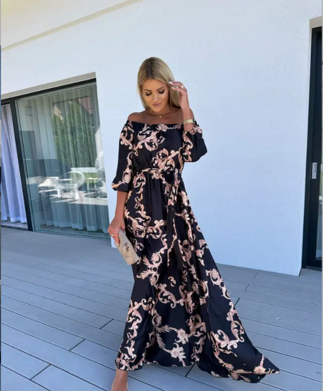 Karolina | Coastal Bloom Sukienka maxi