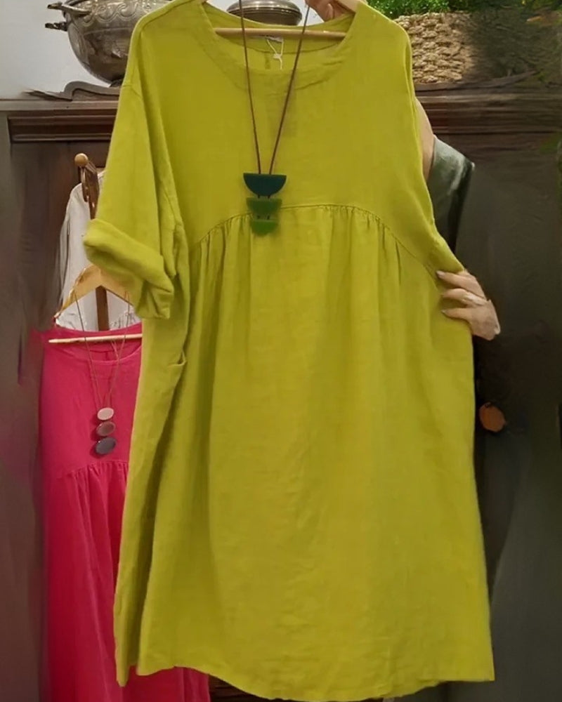 Lucyna | Luźna sukienka kaftanowa o swobodnej sylwetce