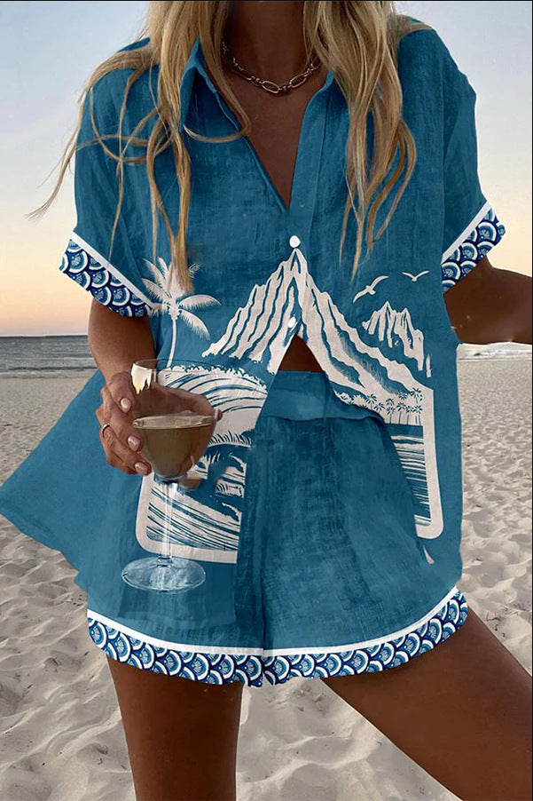 Dalia | Wyrazisty graficzny komplet z kontrastowym wykończeniem i tropikalnym klimatem