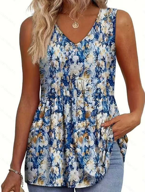 Miranda | Top z lejącej tkaniny bez rękawów z zaokrągloną linią dołu