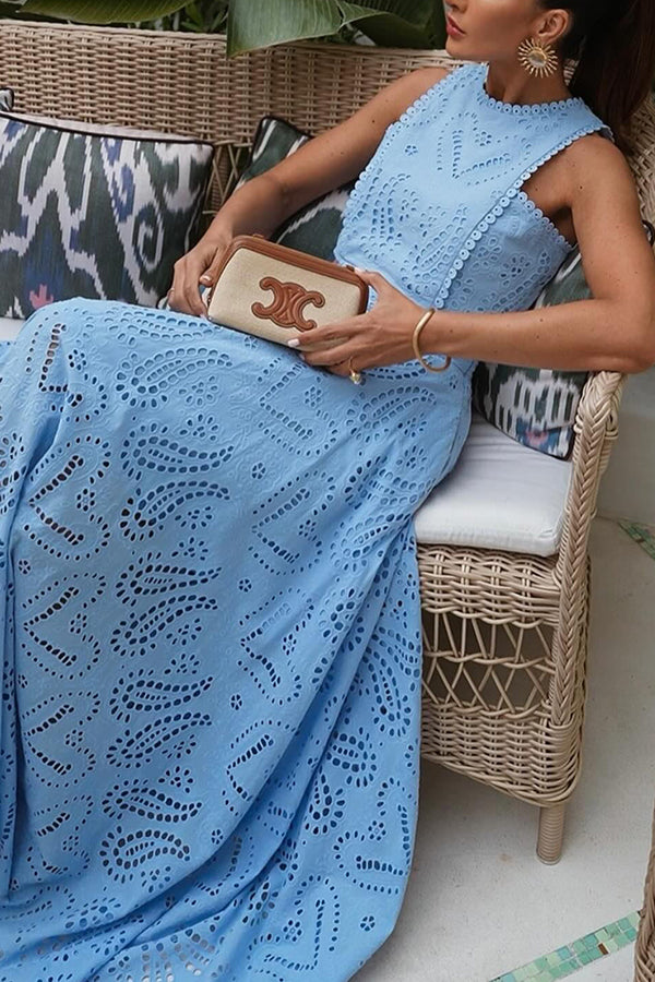 Zofia | Boho zestaw z haftem angielskim z krótkim topem i kieszeniami