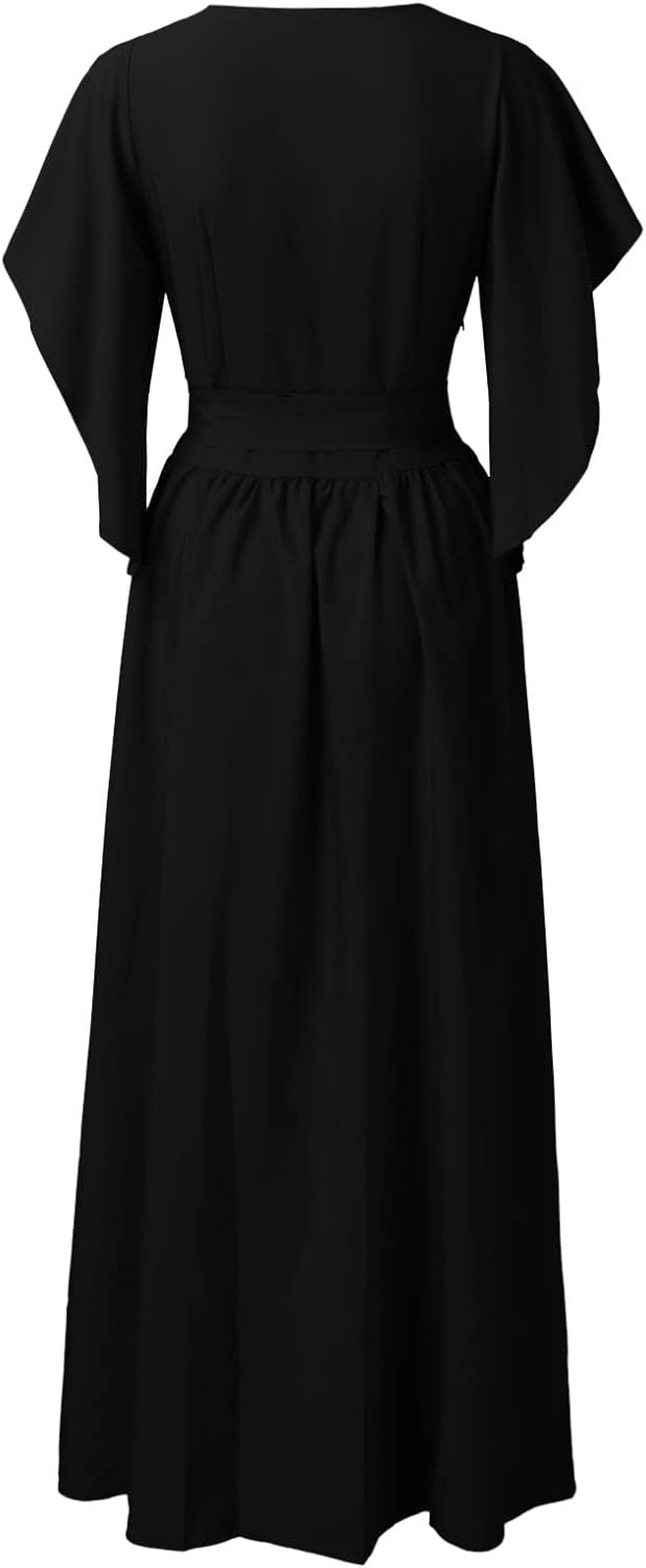 Daria | Damska sukienka z zawijanymi rękawami w motyle