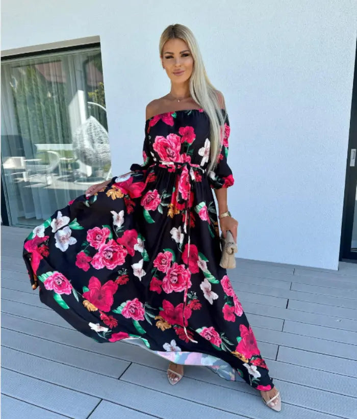 Karolina | Coastal Bloom Sukienka maxi