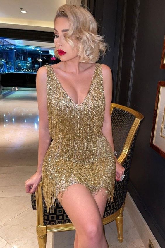 Dominika | Sukienka mini z frędzlami Glitz & Groove