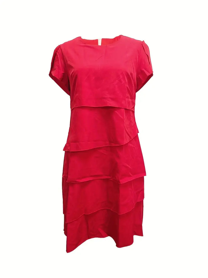 Felicja | Sukienka midi z kaskadowym dołem z falbanami i rękawami typu motylek