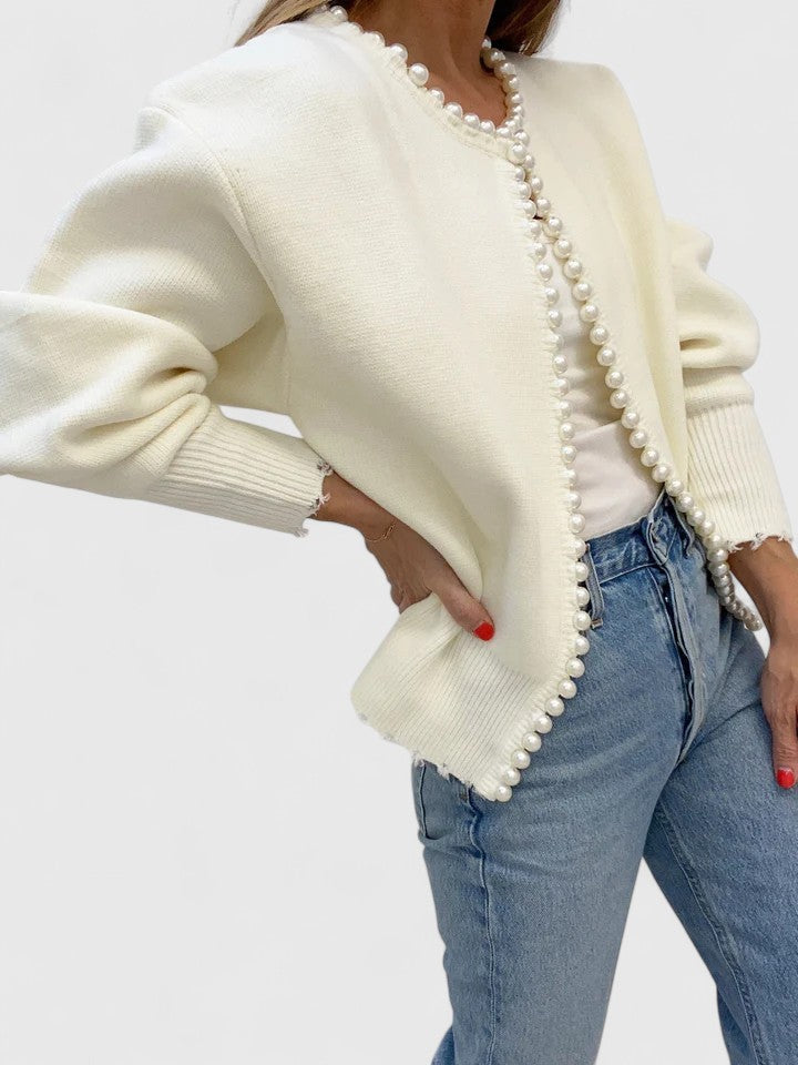 kardigan perłowy – subtelna elegancja i wyjątkowy detal