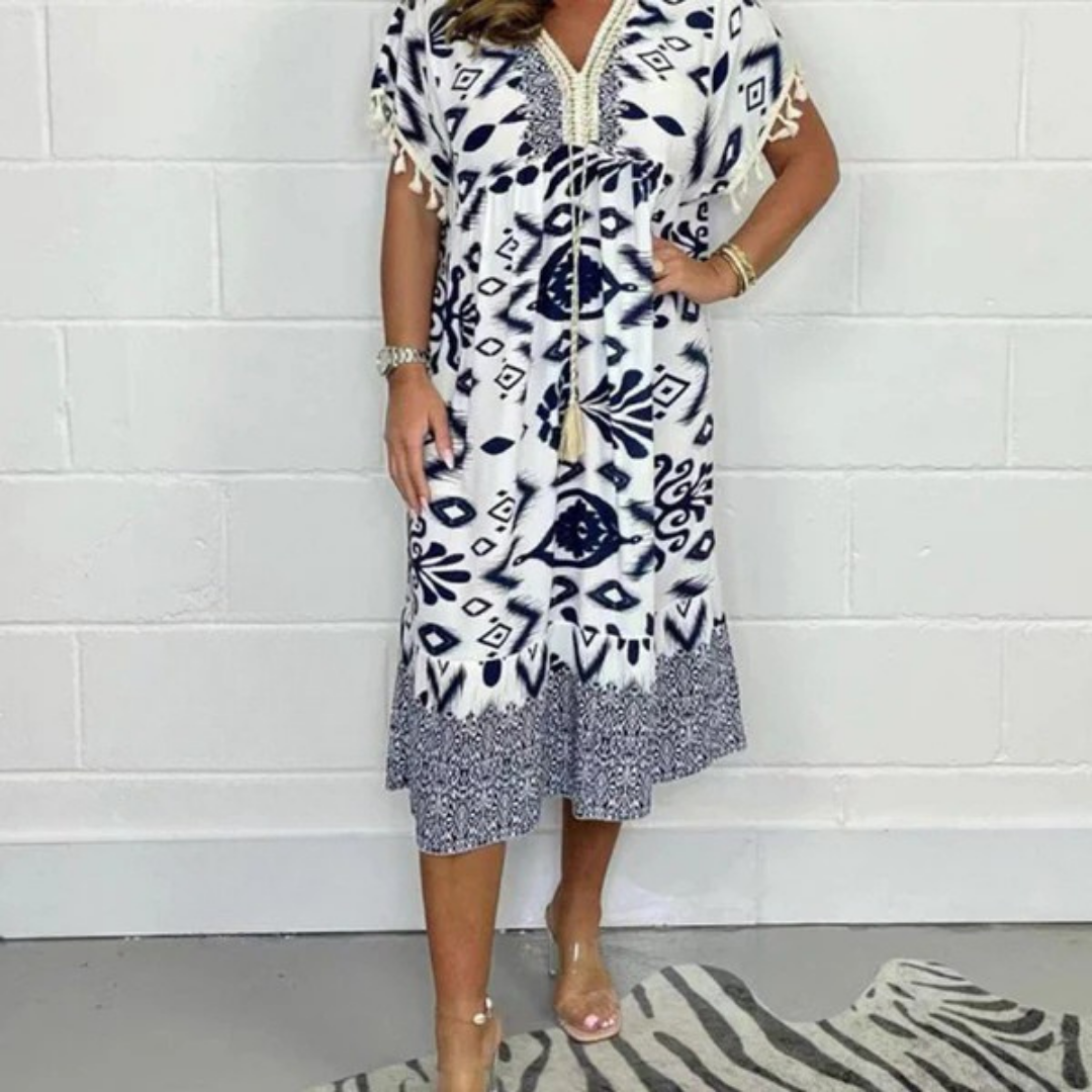 Nadia | Letnia sukienka z frędzlami