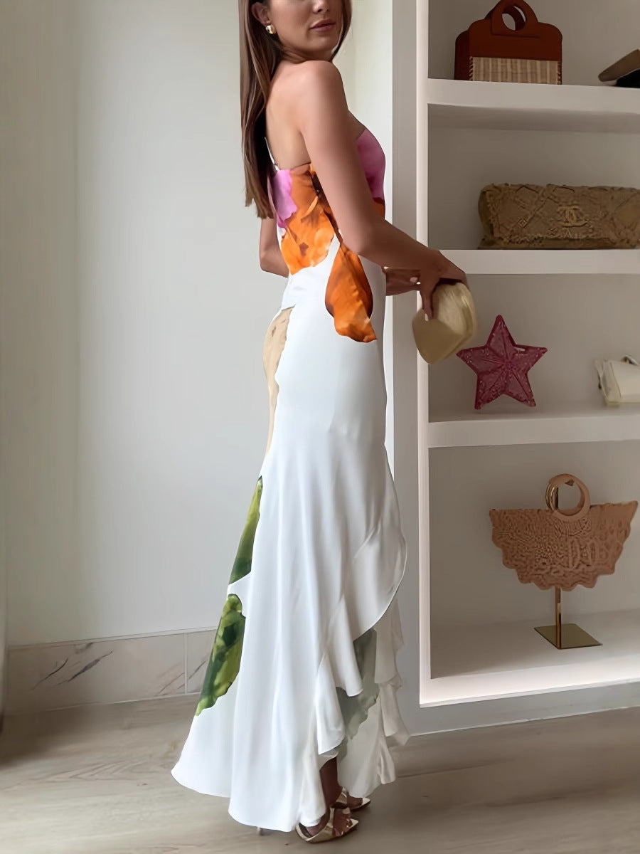 Iris | Asymetryczna kwiatowa sukienka maxi