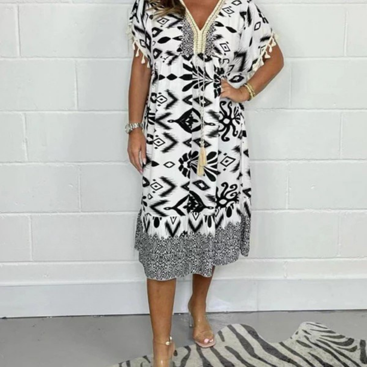 Nadia | Letnia sukienka z frędzlami