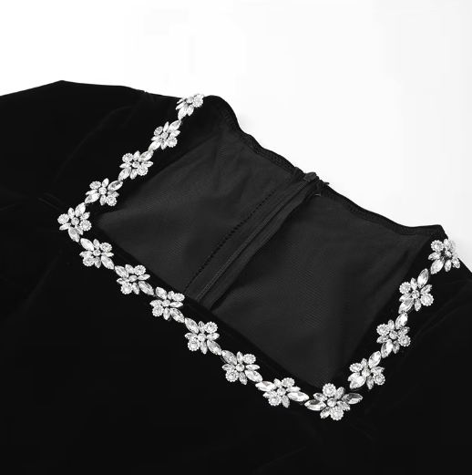 Aleksandra | Księżniczkowa welurowa sukienka mini