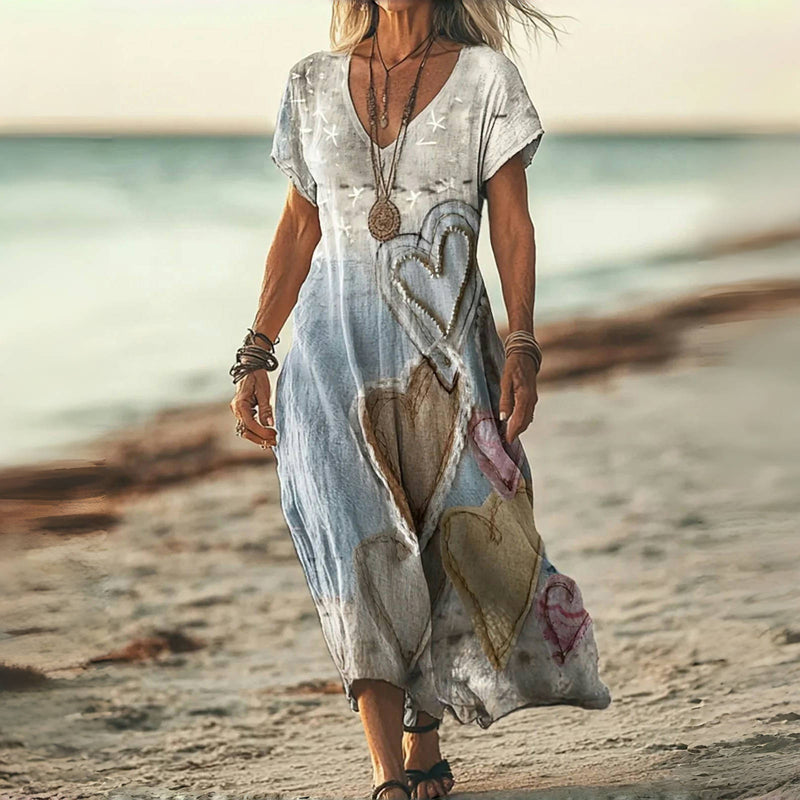 Nadia | Sukienka vintage z nadrukiem serca