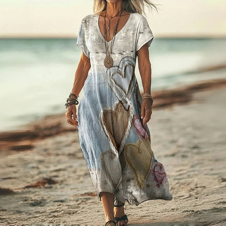 Nadia | Sukienka vintage z nadrukiem serca