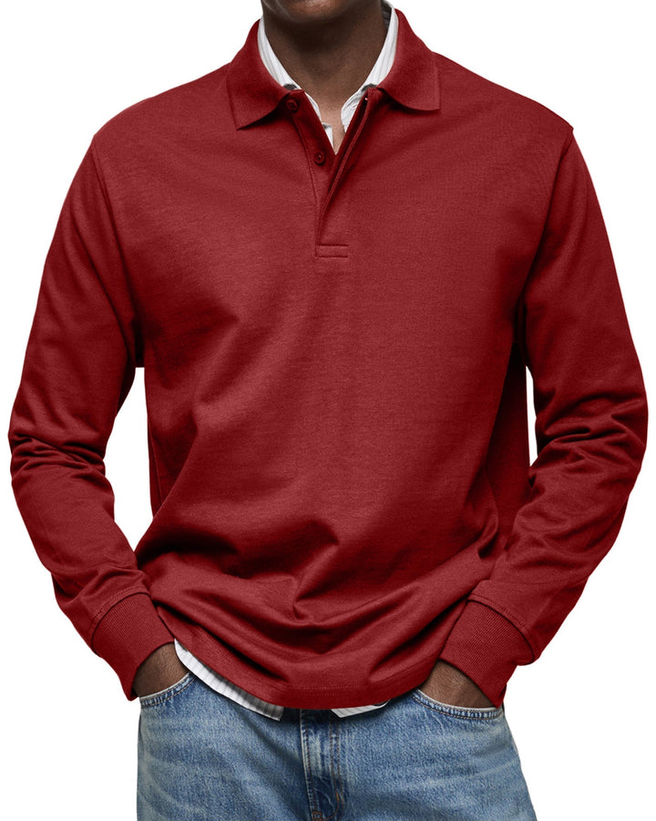 Piotr™ | Luksusowa koszulka polo z długim rękawem