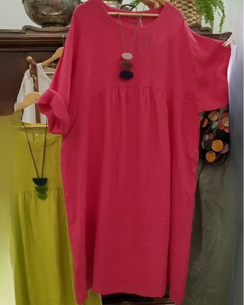 Lucyna | Luźna sukienka kaftanowa o swobodnej sylwetce