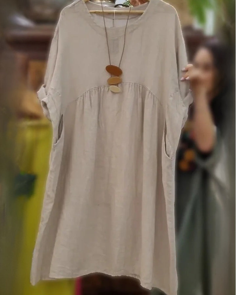 Lucyna | Luźna sukienka kaftanowa o swobodnej sylwetce