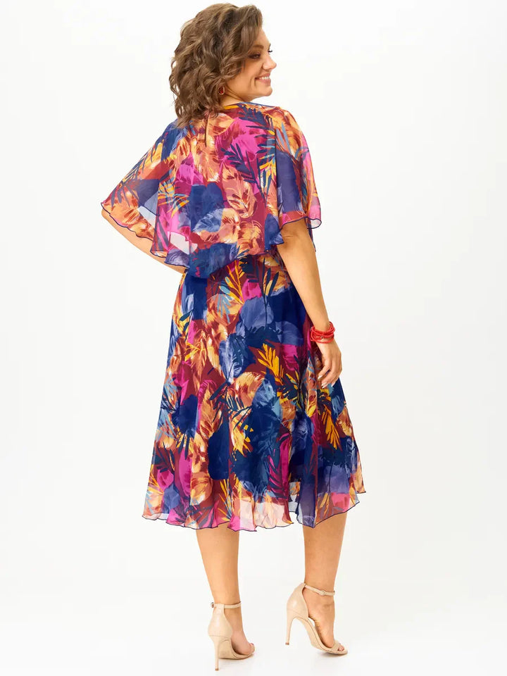 Elwira | Zwiewna sukienka midi o kobiecym kroju