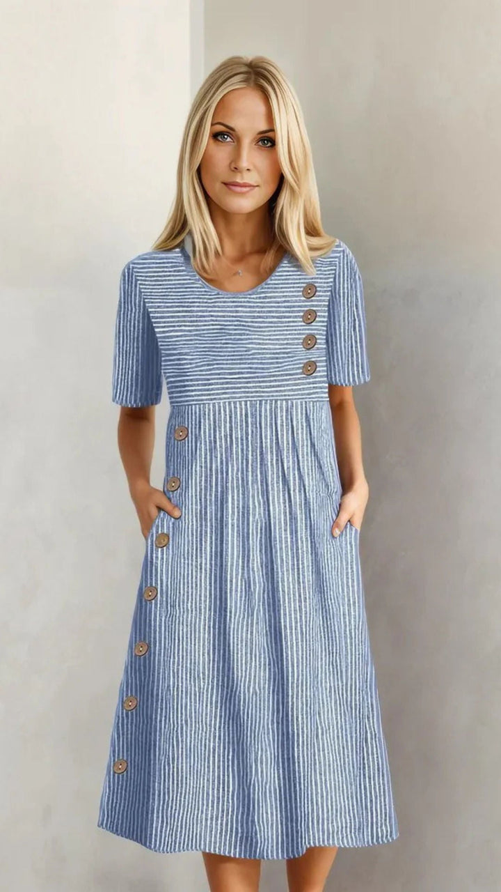 Malwina | Sukienka midi w paski dla kobiet