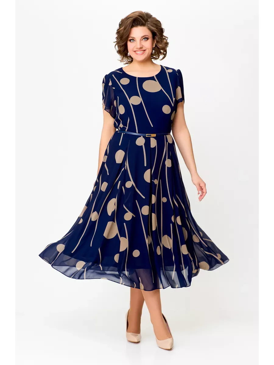 Celina | Lekka sukienka z fakturą przypominającą szyfon i nowoczesnym nadrukiem