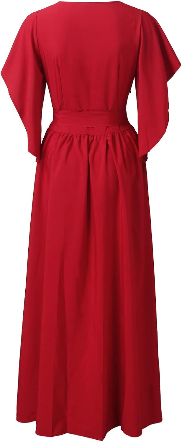 Daria | Damska sukienka z zawijanymi rękawami w motyle