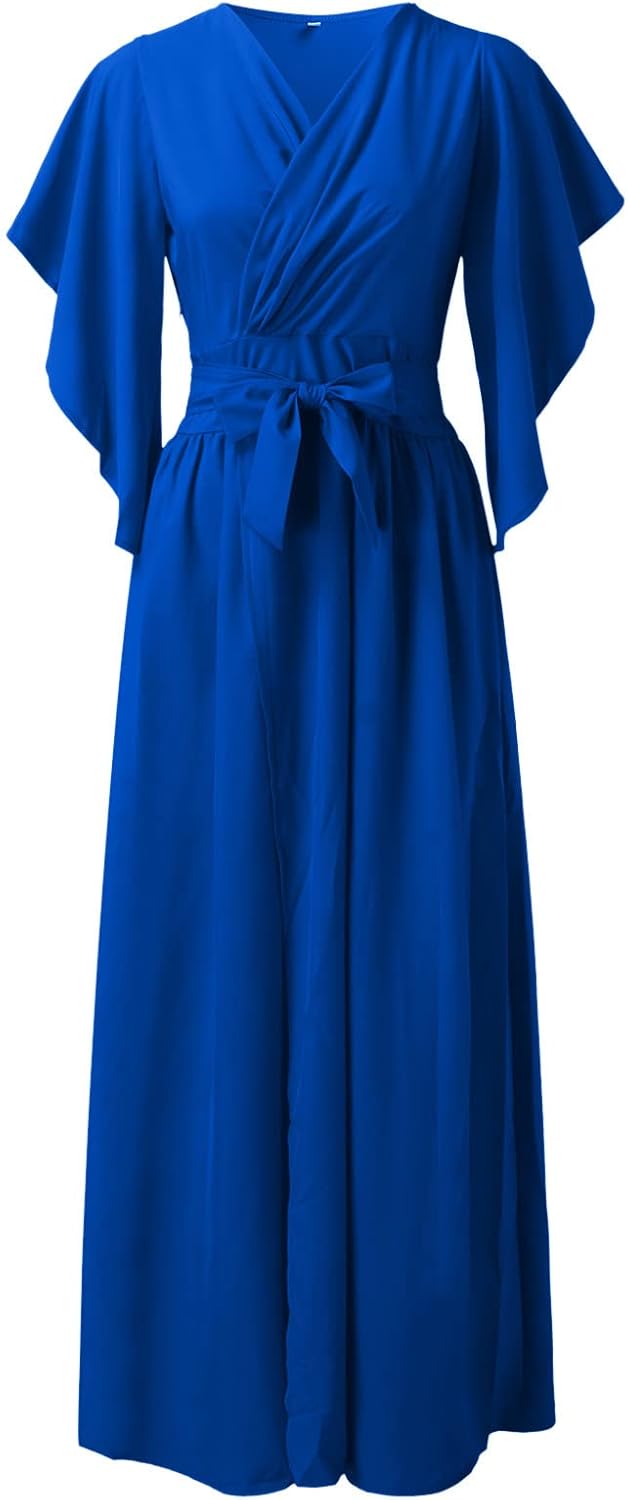 Daria | Damska sukienka z zawijanymi rękawami w motyle