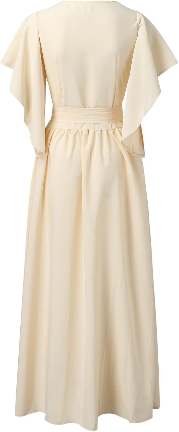 Daria | Damska sukienka z zawijanymi rękawami w motyle