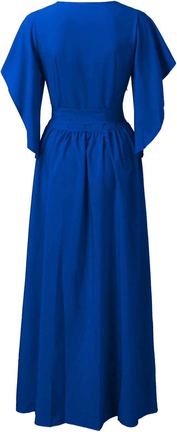 Daria | Damska sukienka z zawijanymi rękawami w motyle