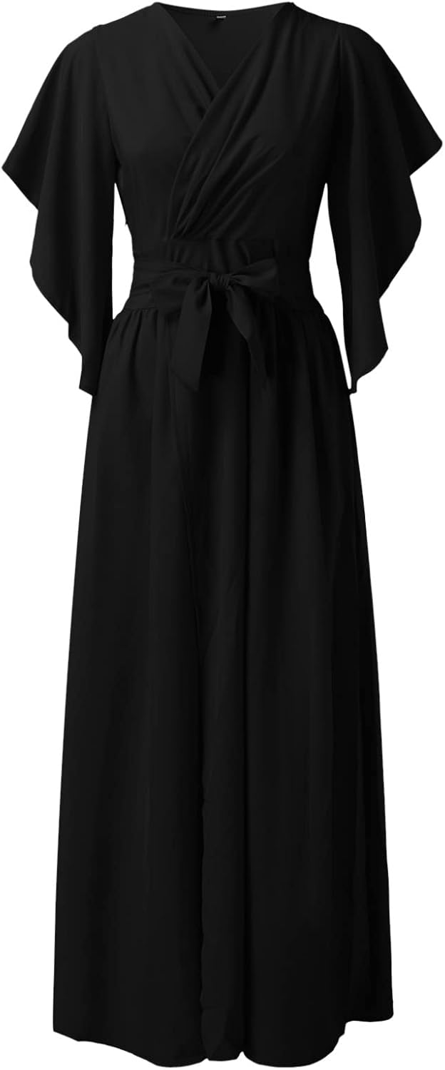 Daria | Damska sukienka z zawijanymi rękawami w motyle