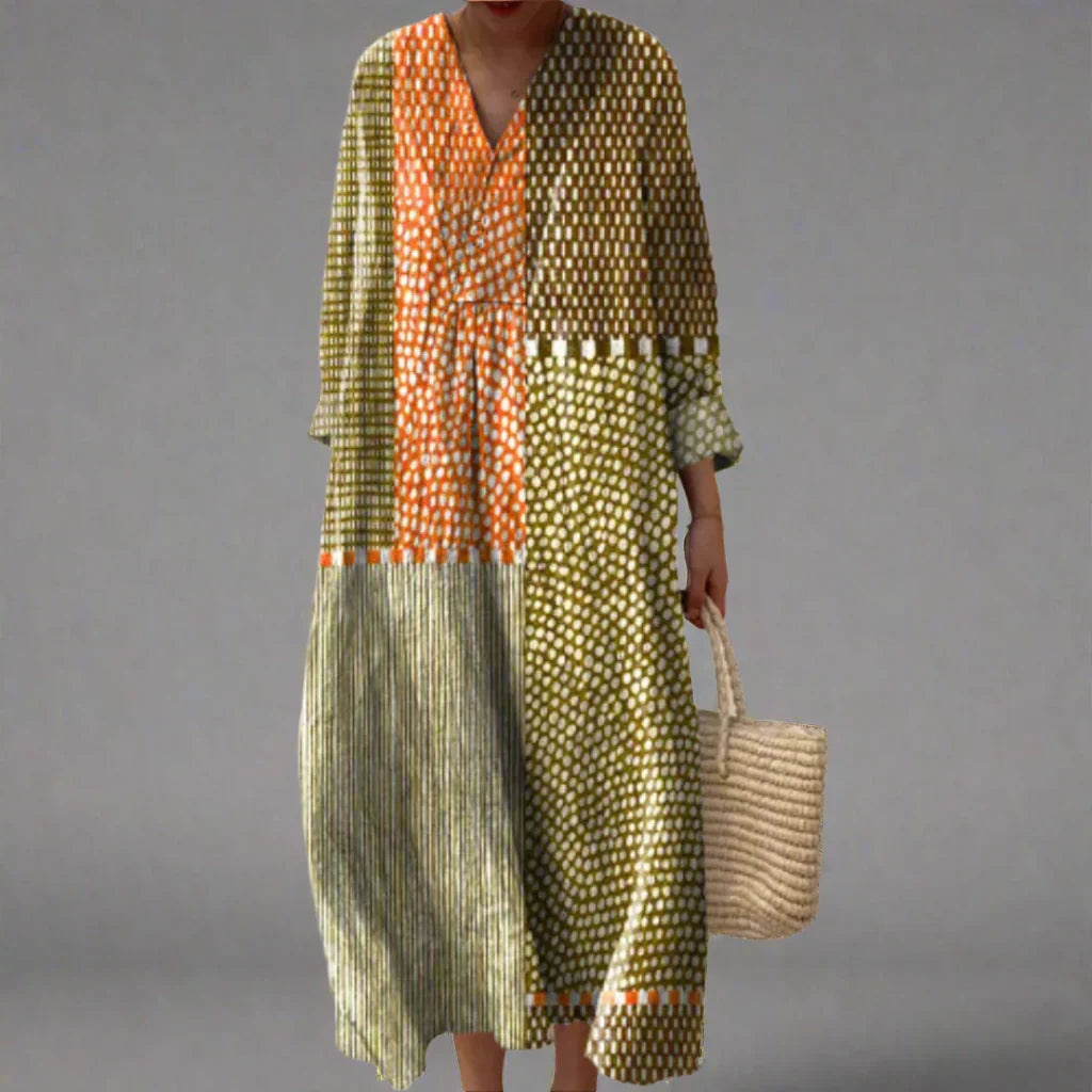 Terenia | Sukienka oversize z geometrycznym nadrukiem