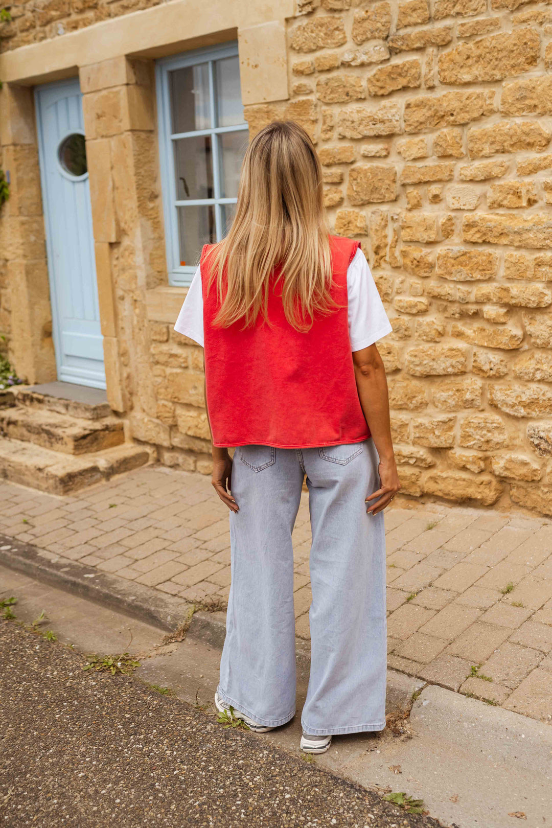 Żaneta | Swobodna kamizelka z guzikami na co dzień