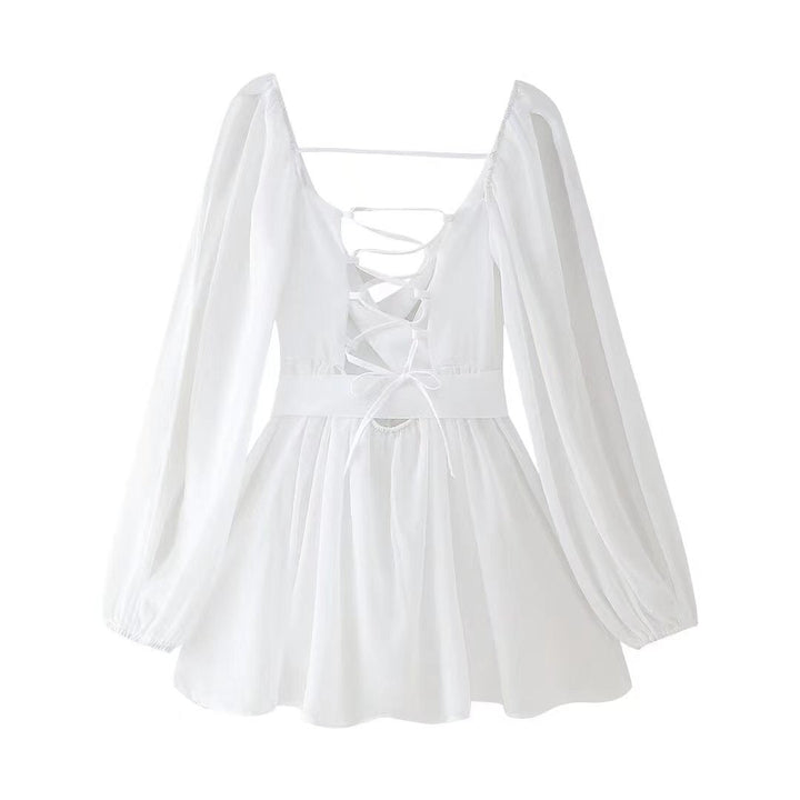 Klara | Zwiewna sukienka z szyfonu z transparentnymi rękawami