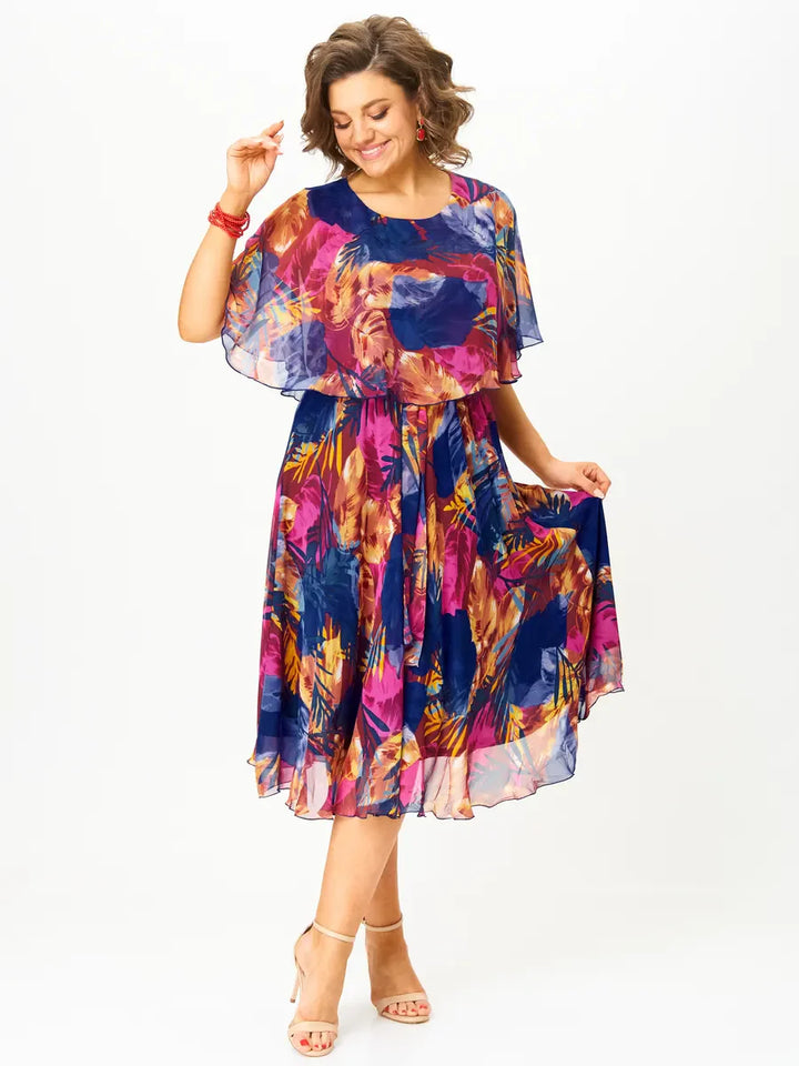 Elwira | Zwiewna sukienka midi o kobiecym kroju