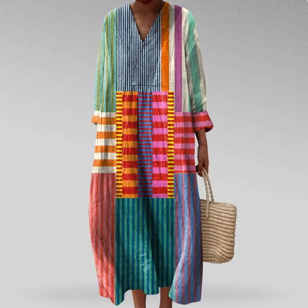 Terenia | Sukienka oversize z geometrycznym nadrukiem